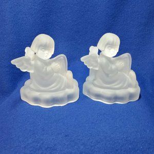Goebel MI Hummel Angel Candlestick Holder Set Avon 1995 Set of 2 Pre-Owned